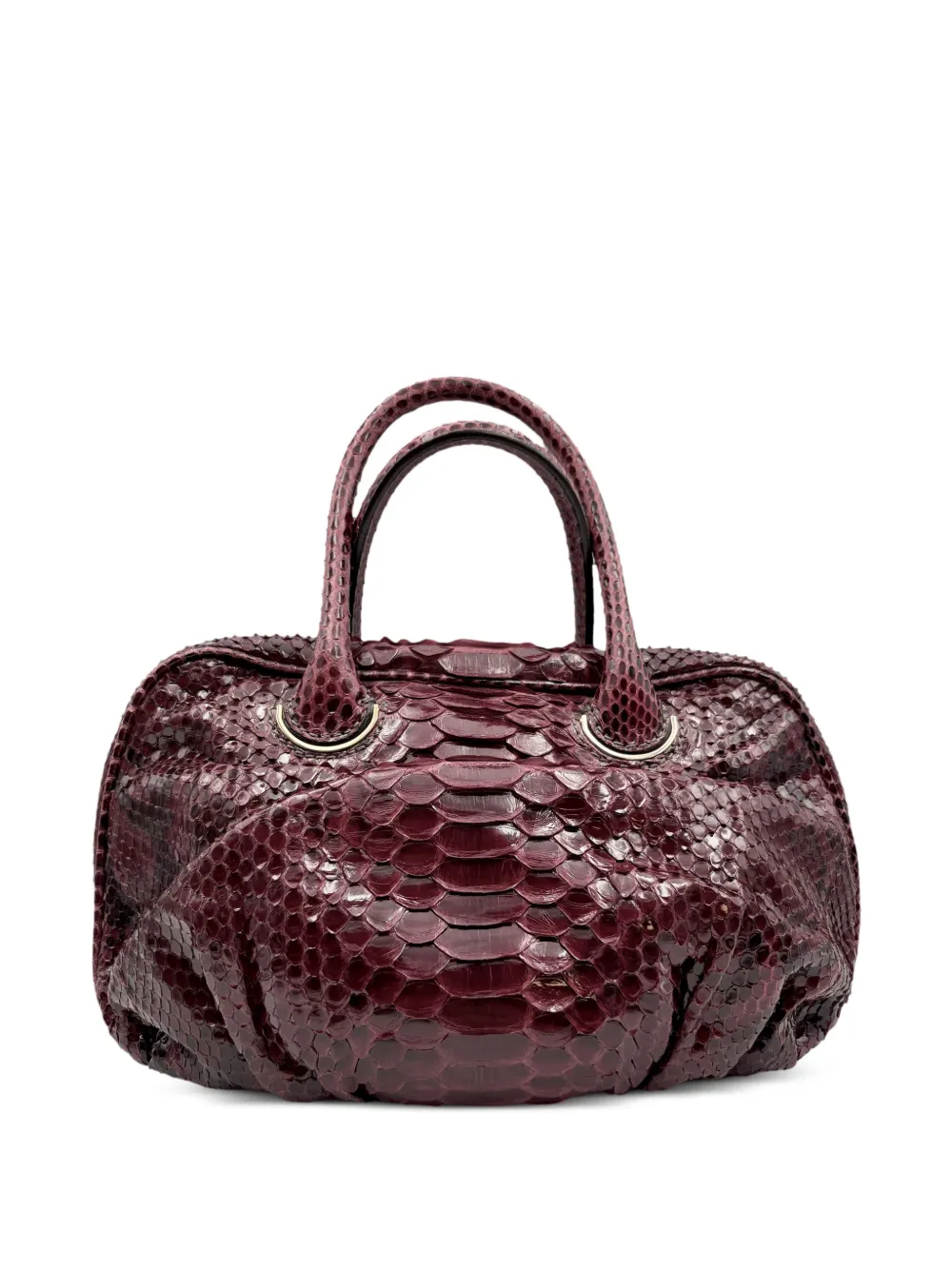 Zagliani Marie Luce python tote bag - Rosso