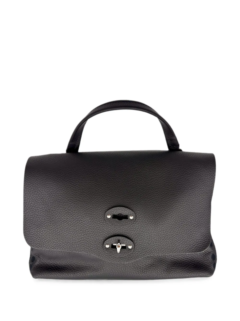 Zanellato Postina leren shopper Zwart