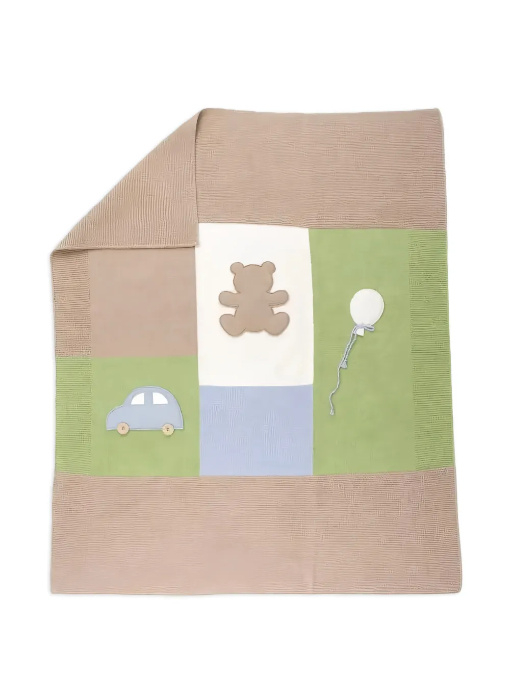 Colorichiari patchwork appliqué blanket - Toni neutri