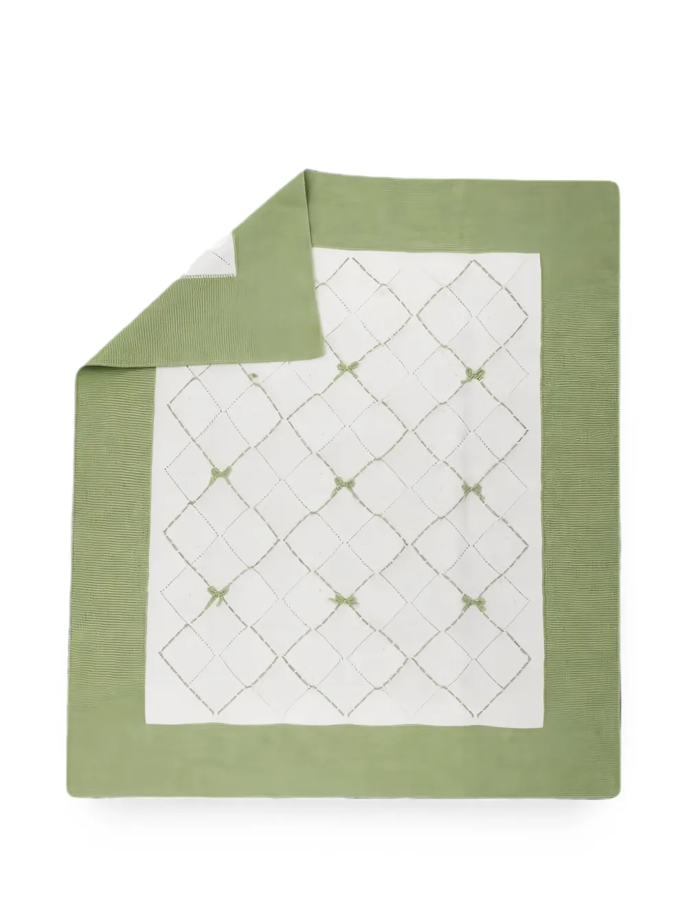 Colorichiari diamond-knit bow-detail scarf - Verde