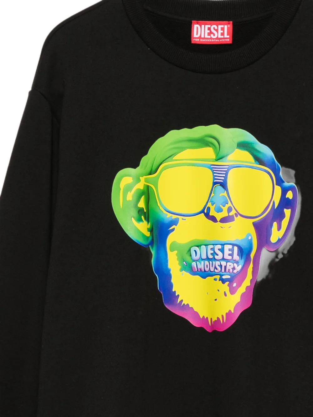 Diesel Kids Smonkey graphic-print crew-neck sweatshirt Zwart