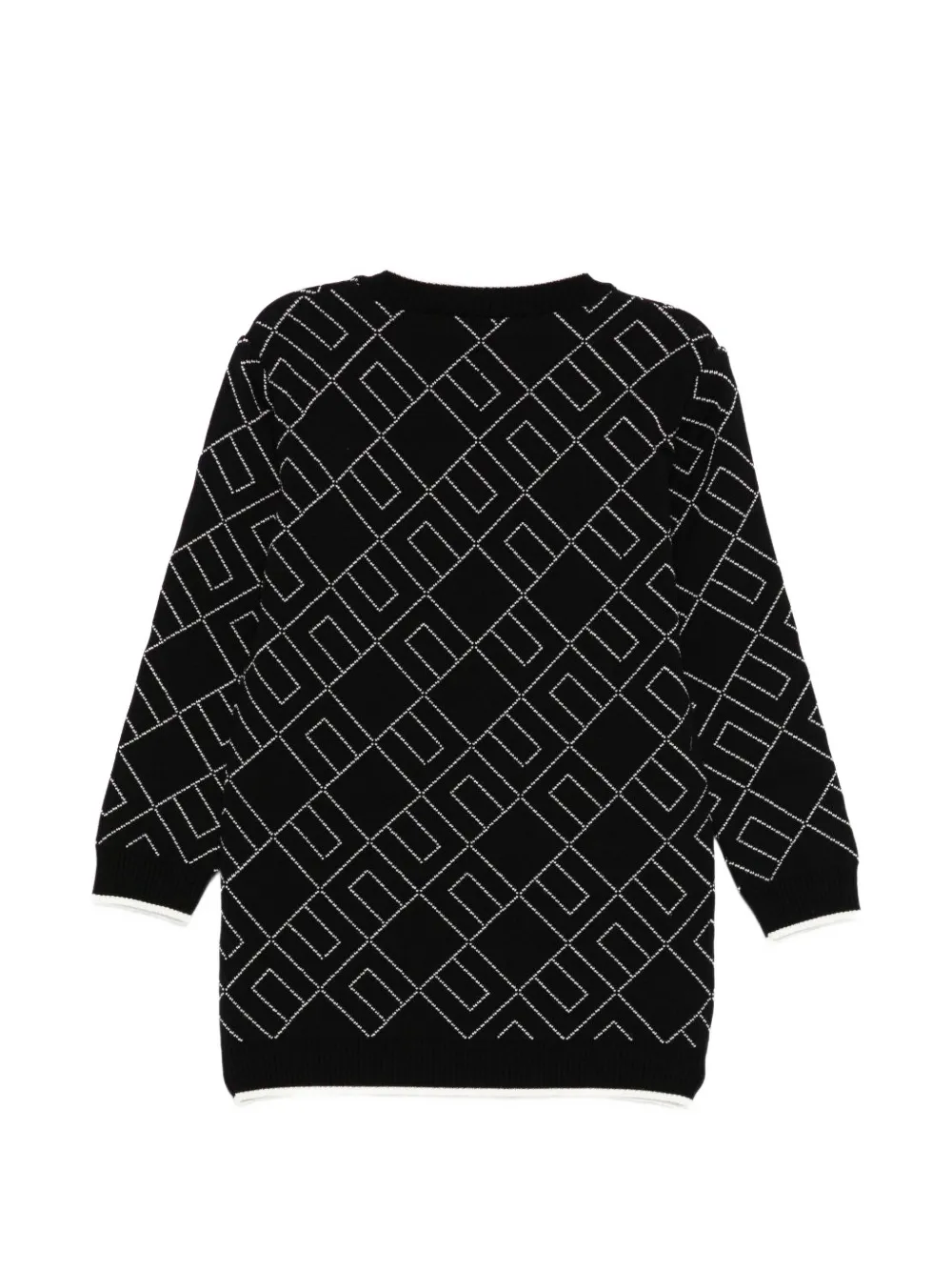 Elisabetta Franchi Kids Intarsia jurk Zwart