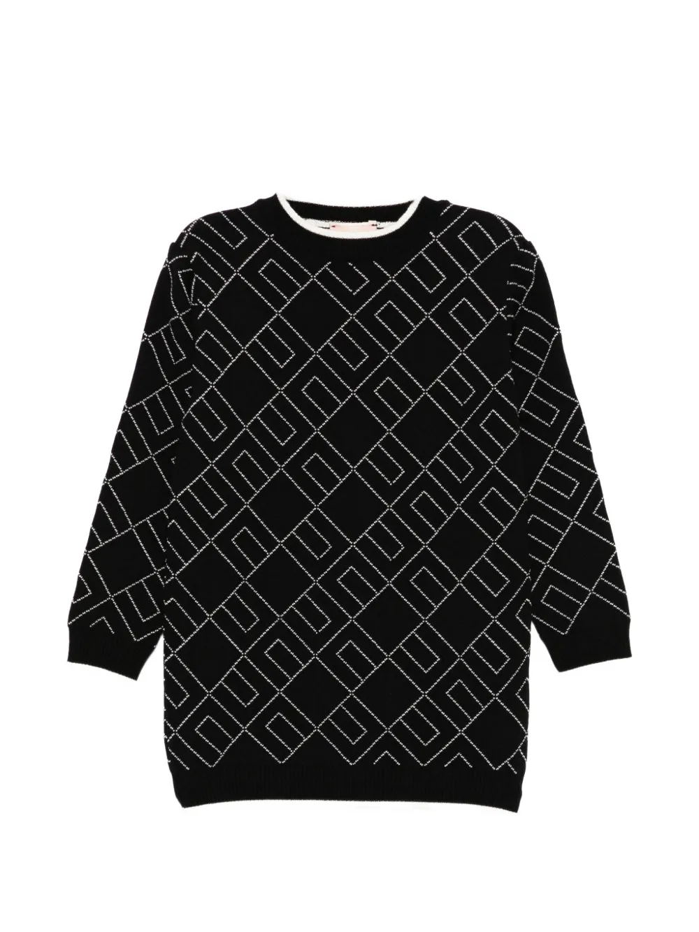 Elisabetta Franchi Kids Intarsia jurk Zwart