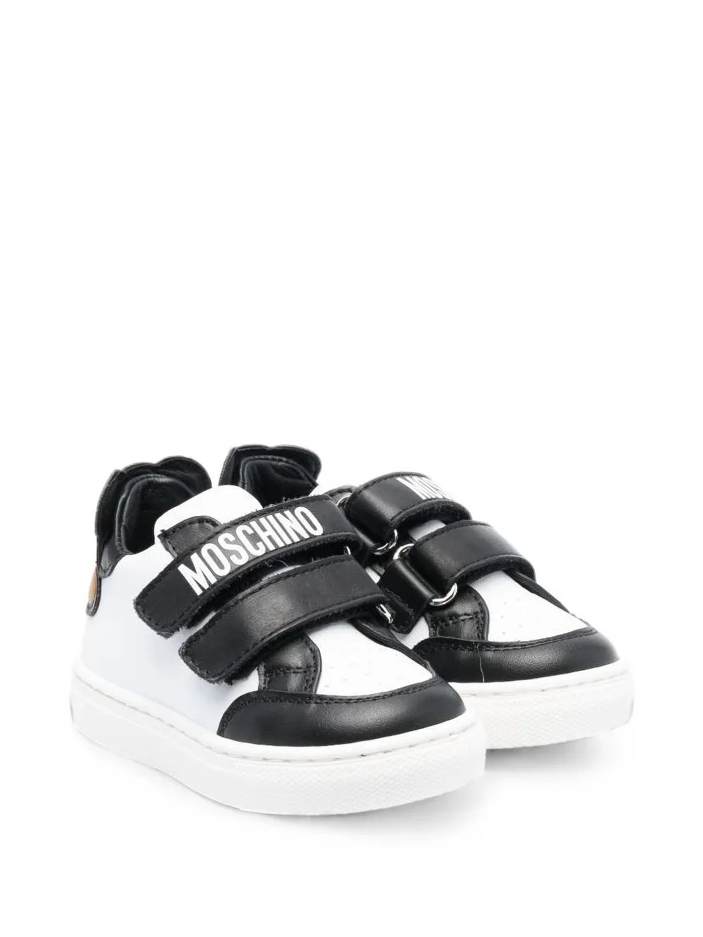 Moschino Kids logo-print touch-strap sneakers - Bianco