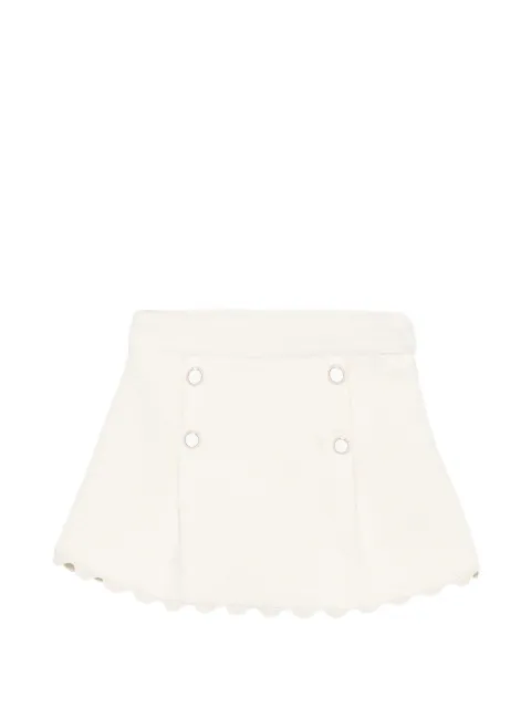 Patachou scalloped-edge button-detail skirt