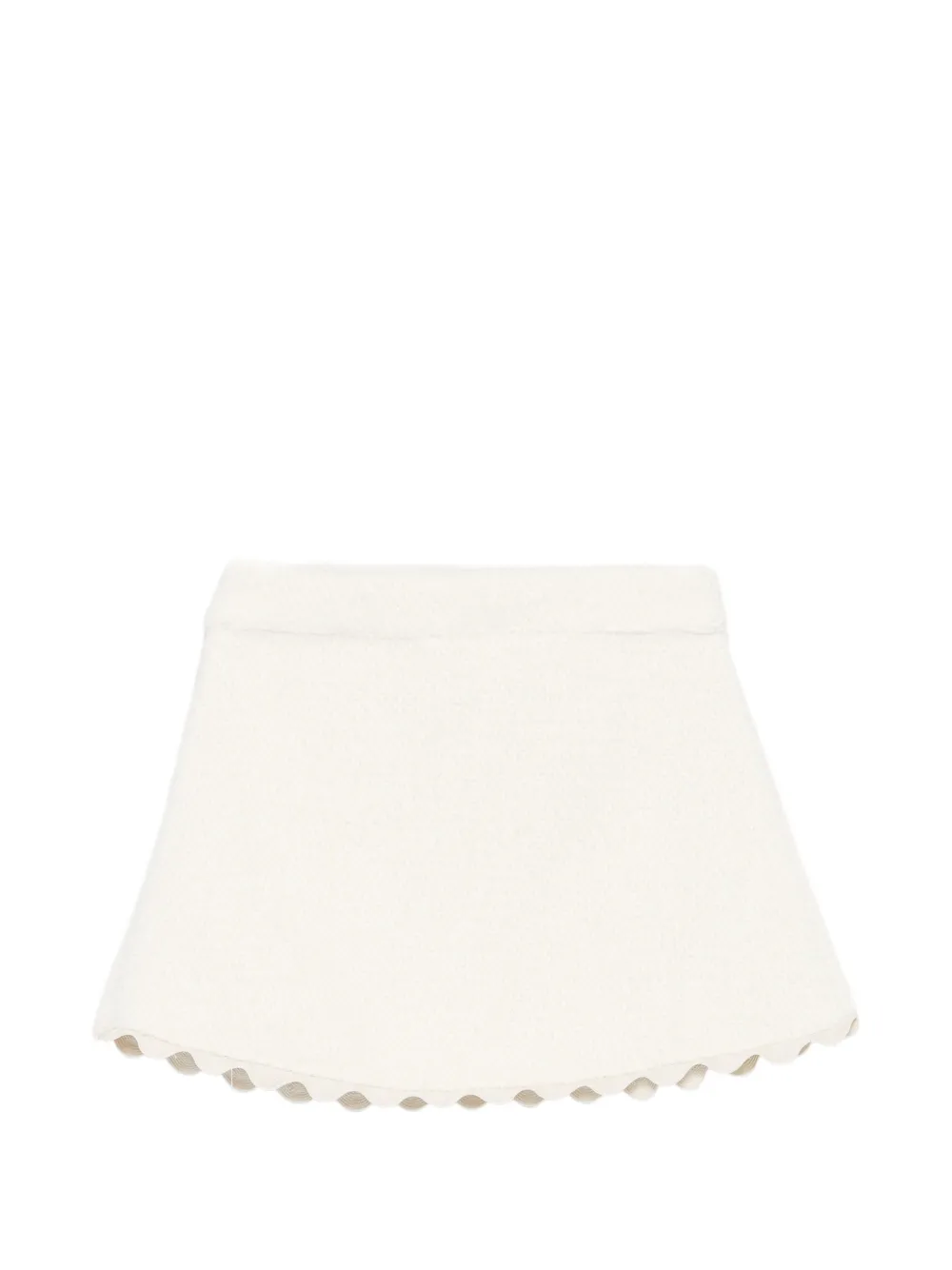 Patachou scalloped-edge button-detail skirt Beige