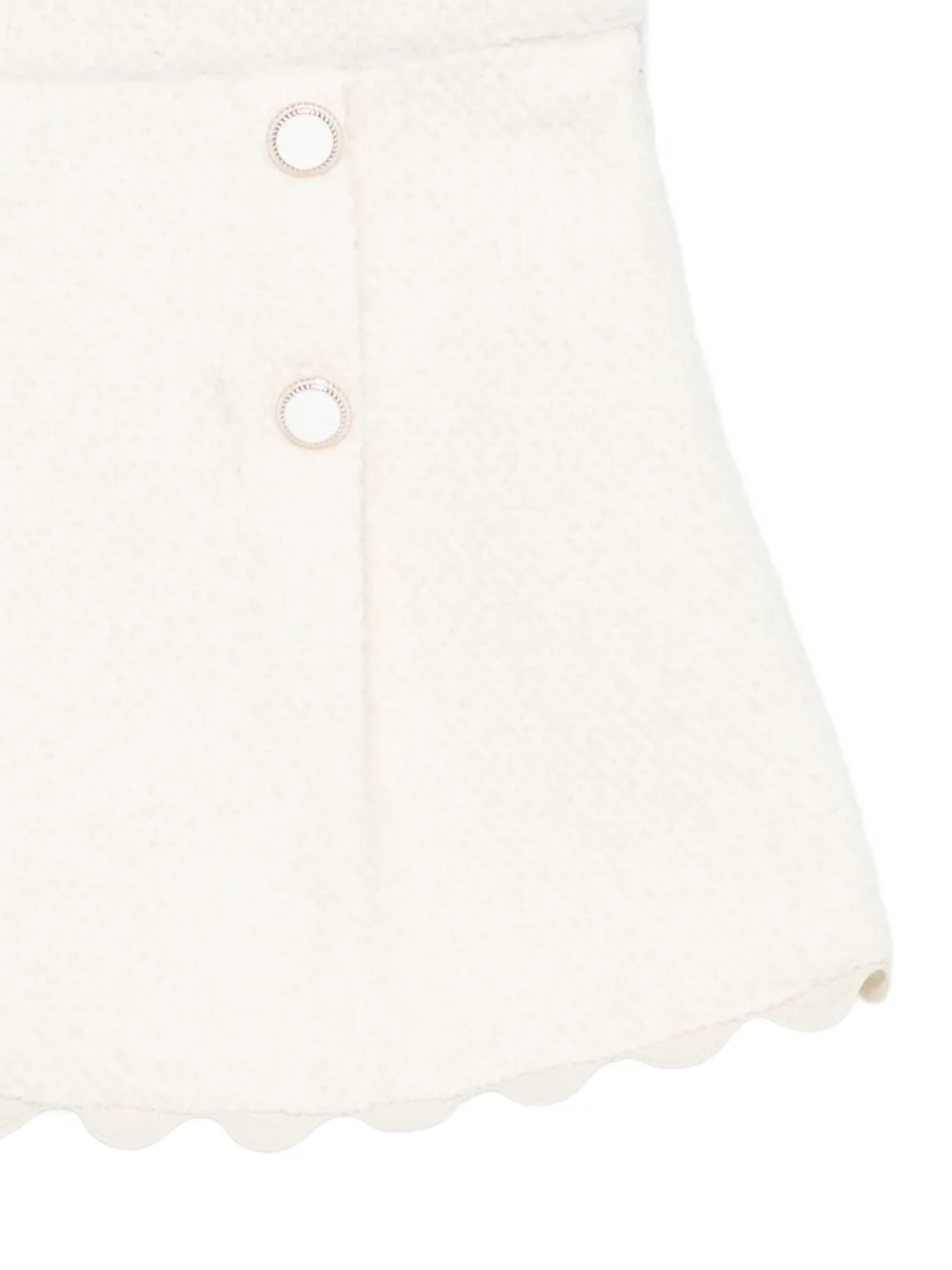 Patachou scalloped-edge button-detail skirt Beige