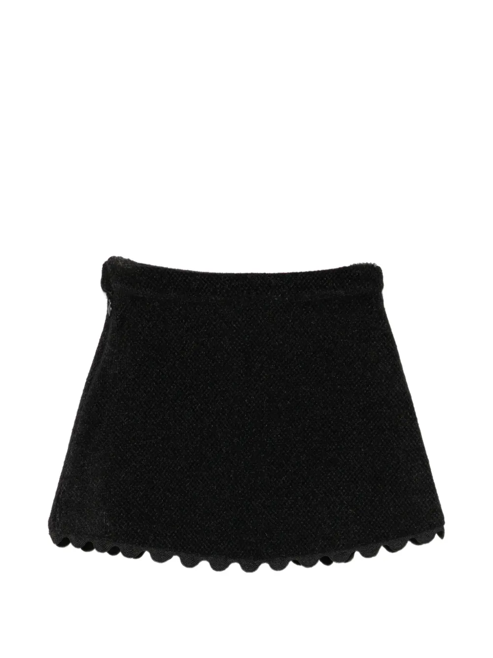Patachou scallop-edge decorative-button skirt Zwart