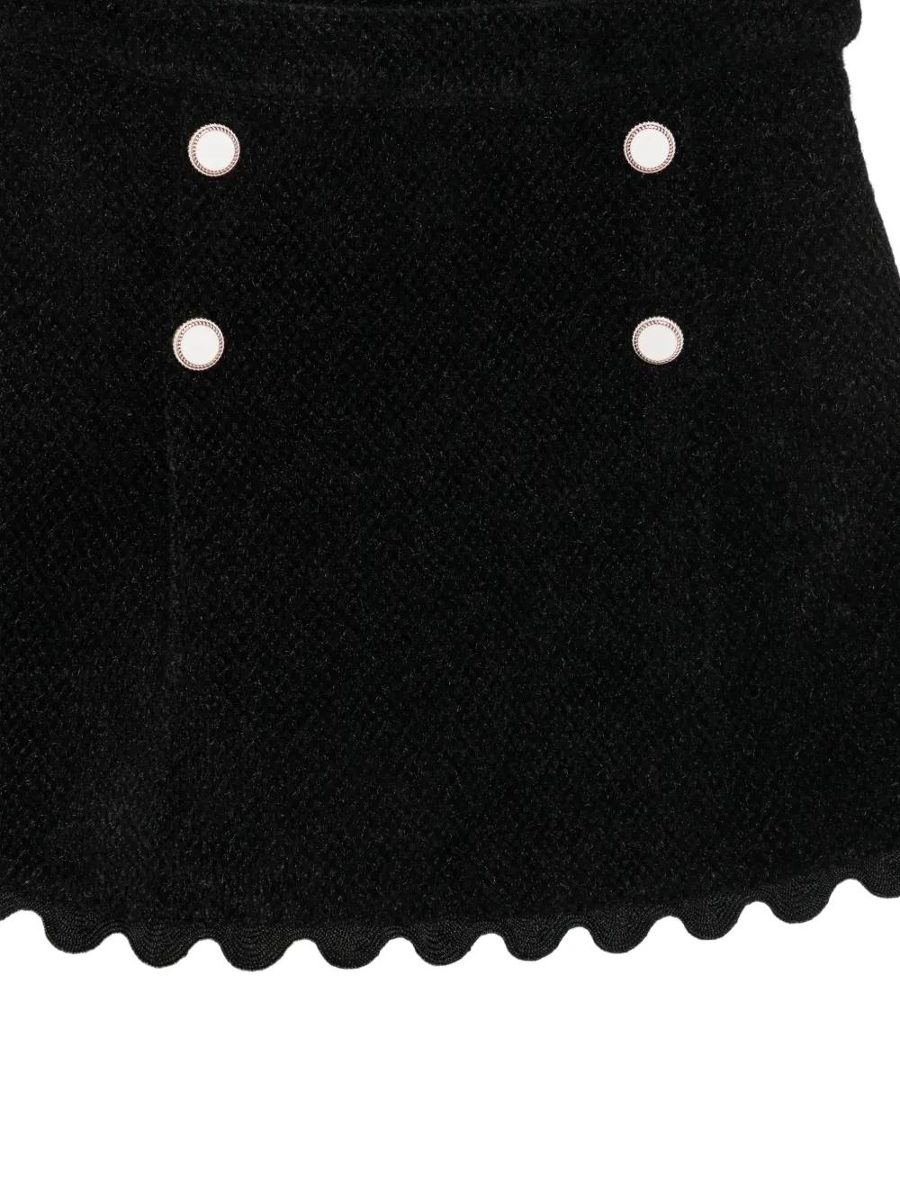Patachou scallop-edge decorative-button skirt Zwart
