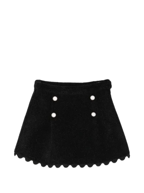 Patachou scallop-edge decorative-button skirt