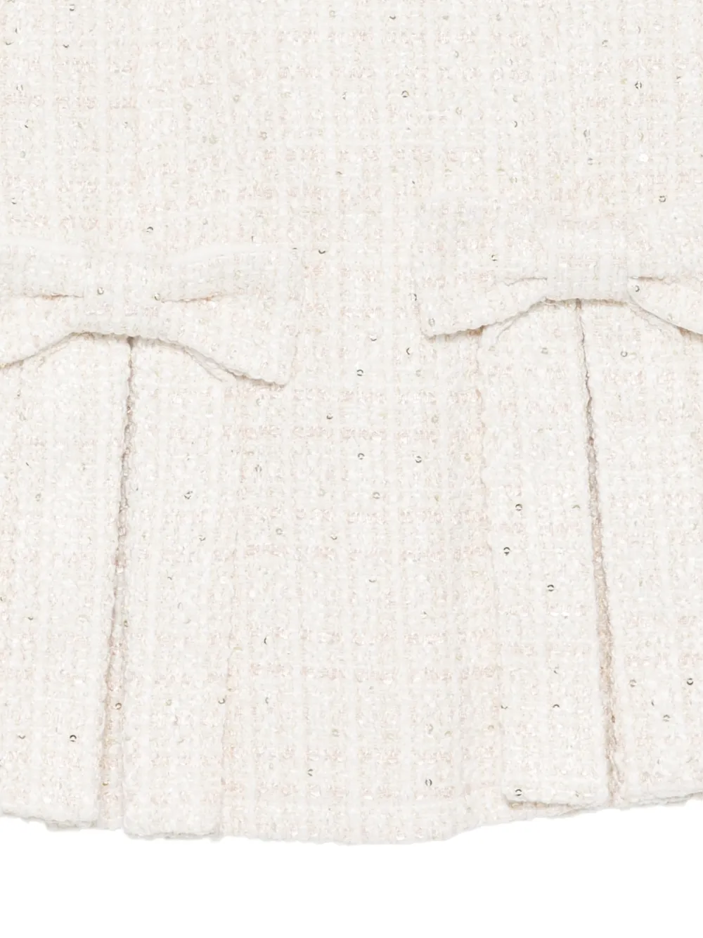 Patachou sequin-embellished bow-detail dress Beige