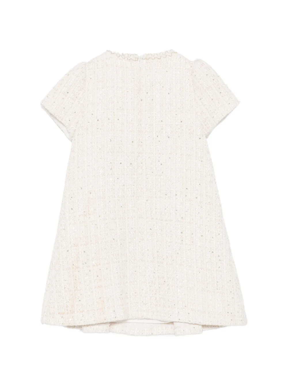 Patachou sequin-embellished bow-detail dress Beige