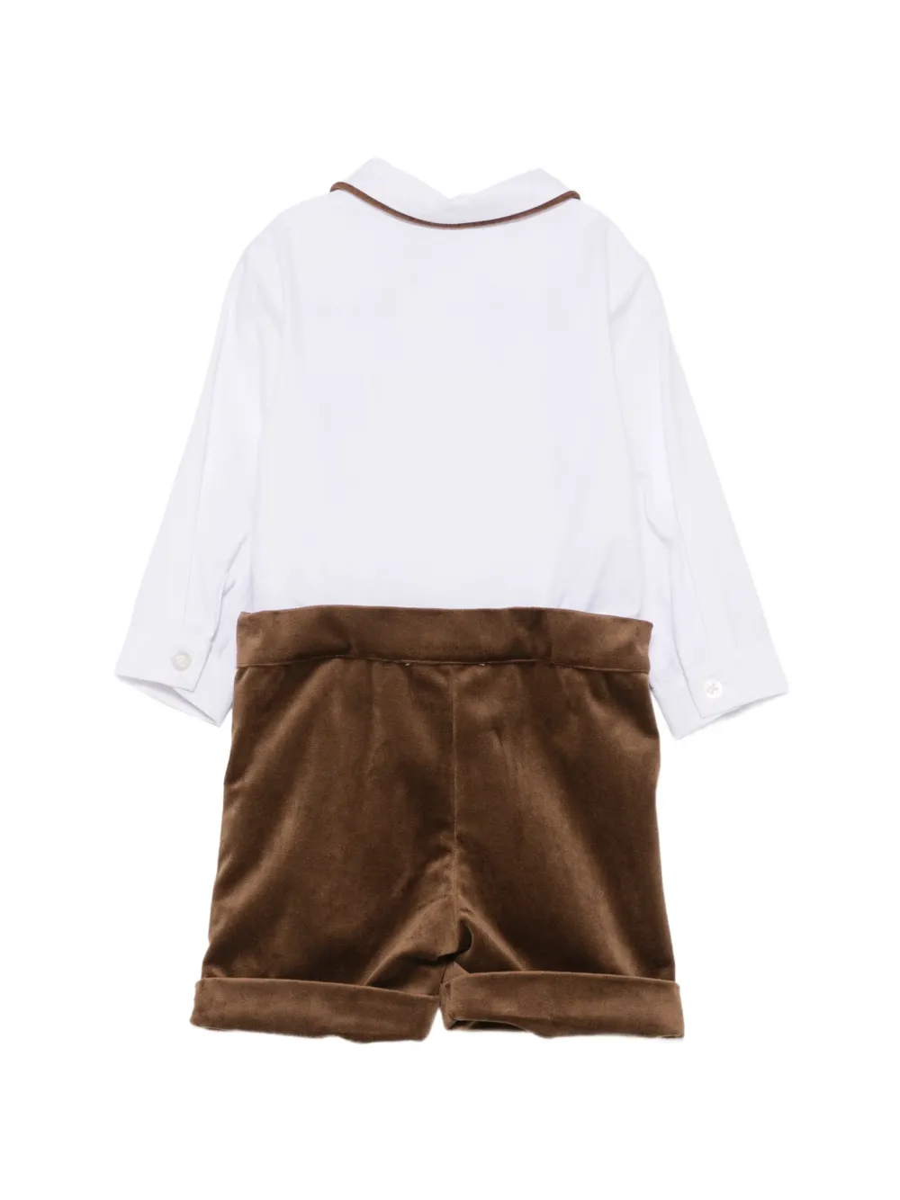 Patachou Shirt en shorts met fluwelen afwerking Wit