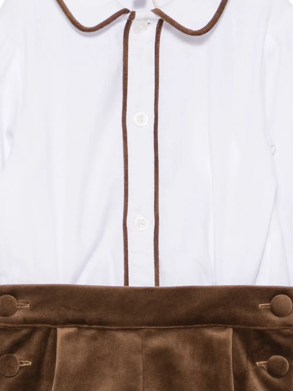 Patachou Shirt en shorts met fluwelen afwerking Wit