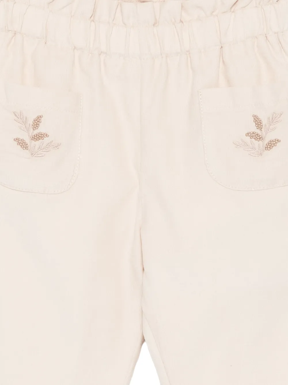 Patachou embroidered corduroy trousers Beige