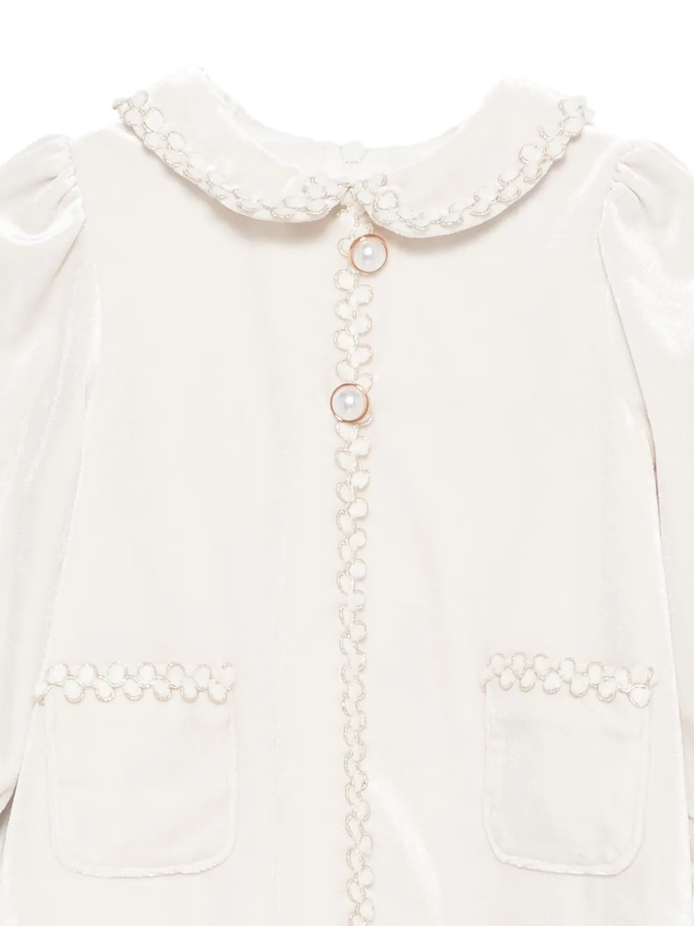 Patachou embellished velvet dress Beige