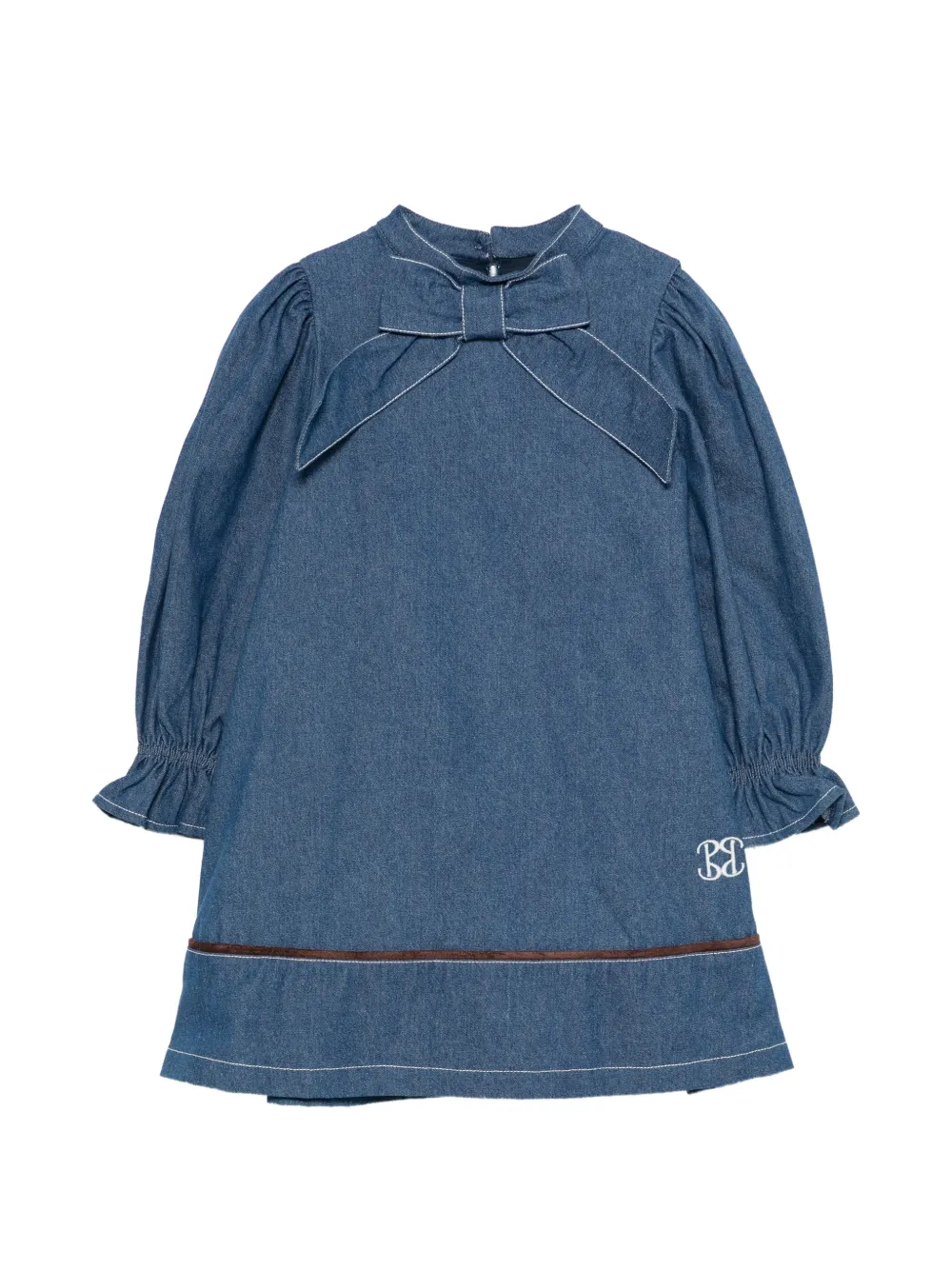Patachou bow-detail ruffled dress - Blu