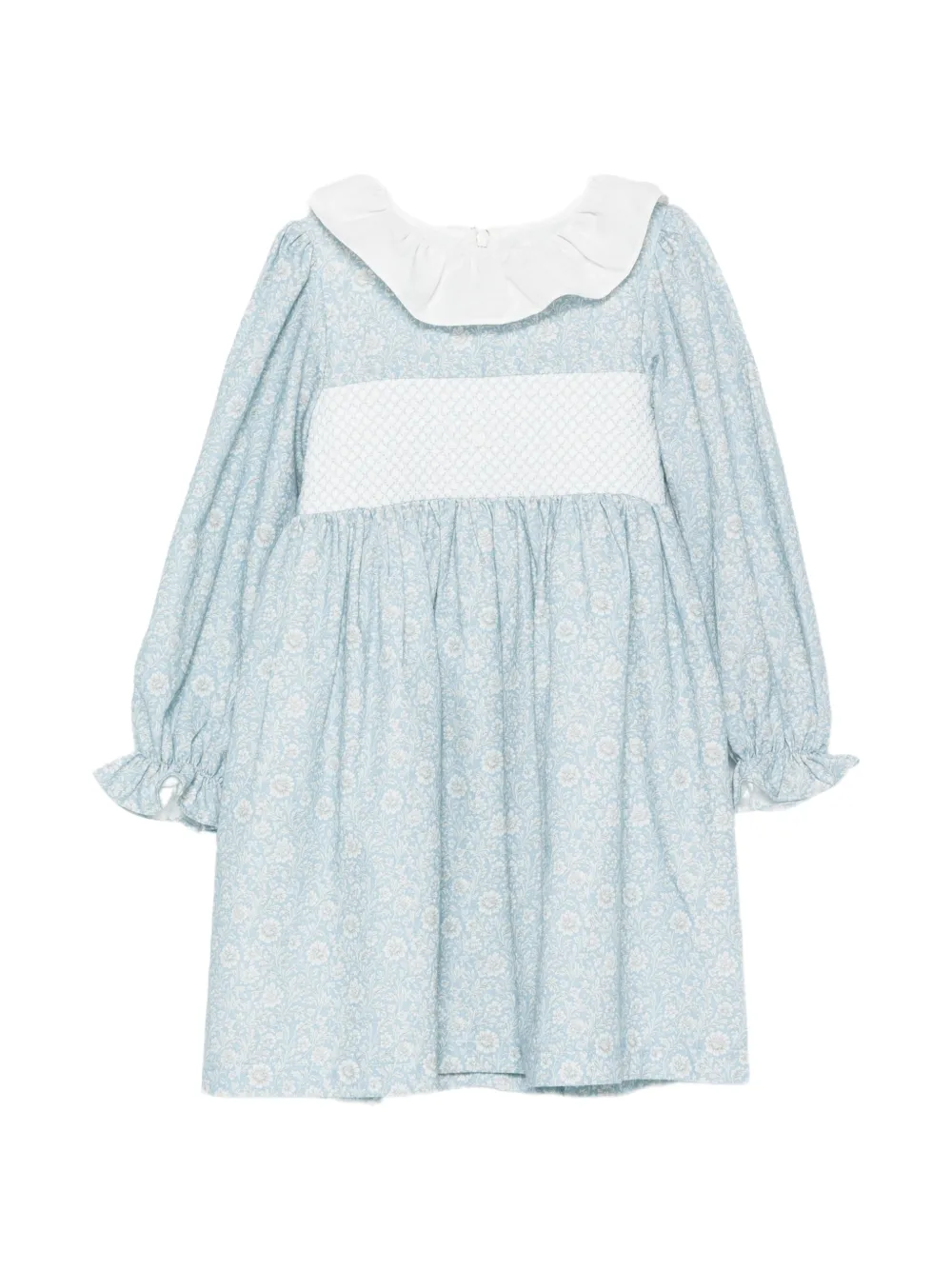 Patachou floral-print smocked dress - Blu