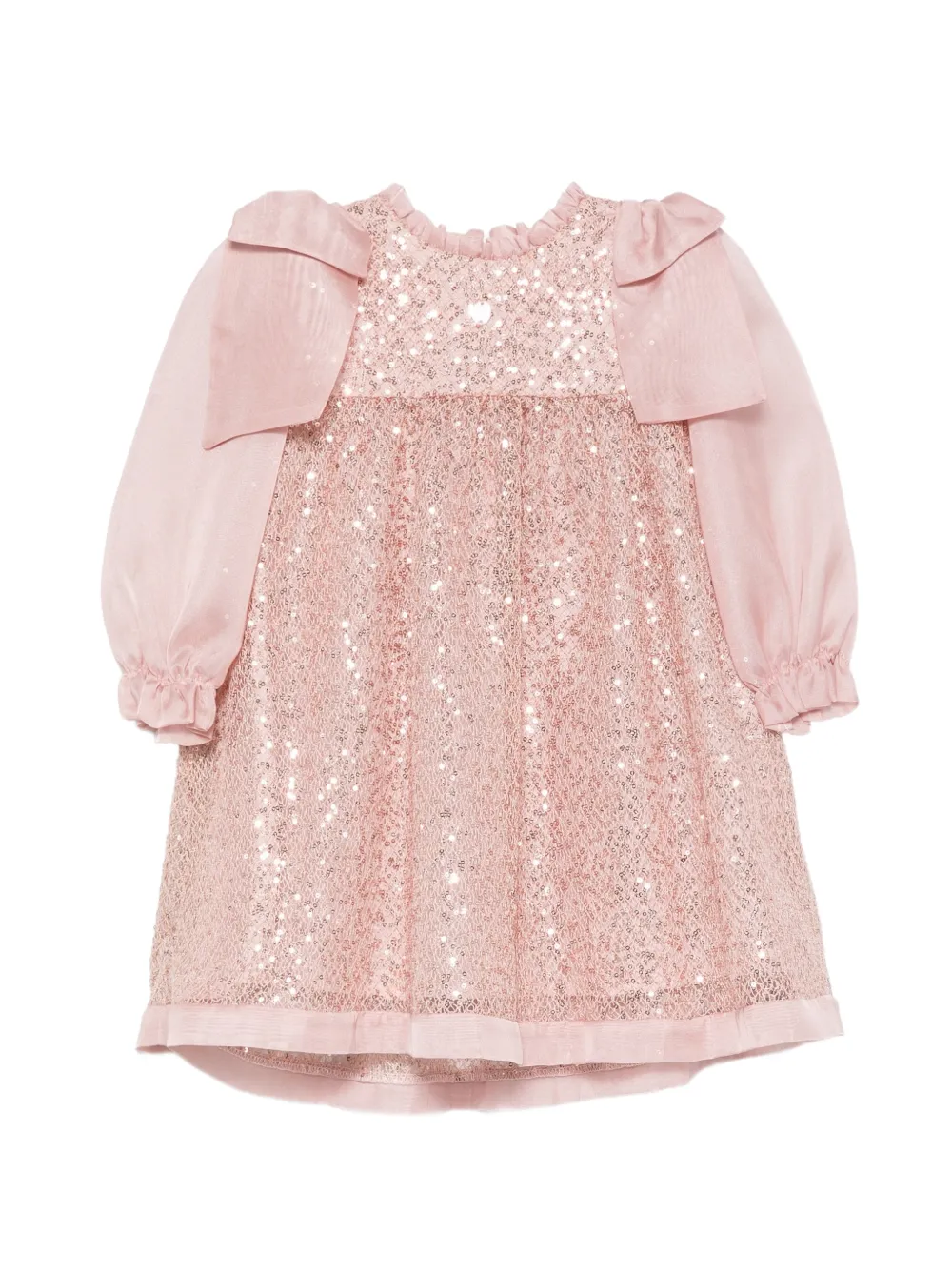 Patachou sequin-embellished bow-detail dress - Rosa