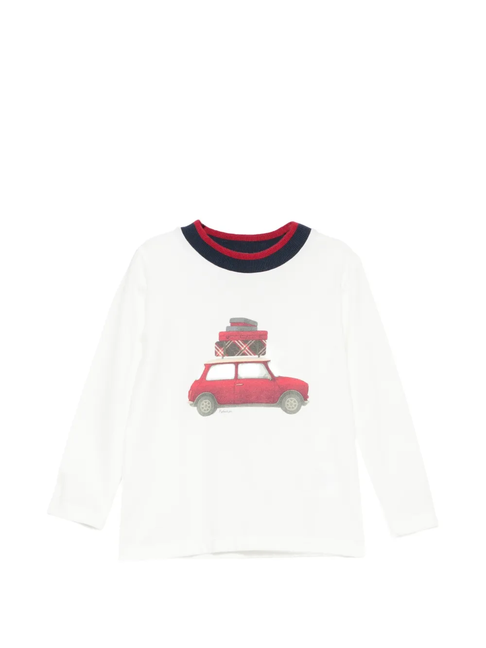 Patachou graphic-print long-sleeve T-shirt - Bianco