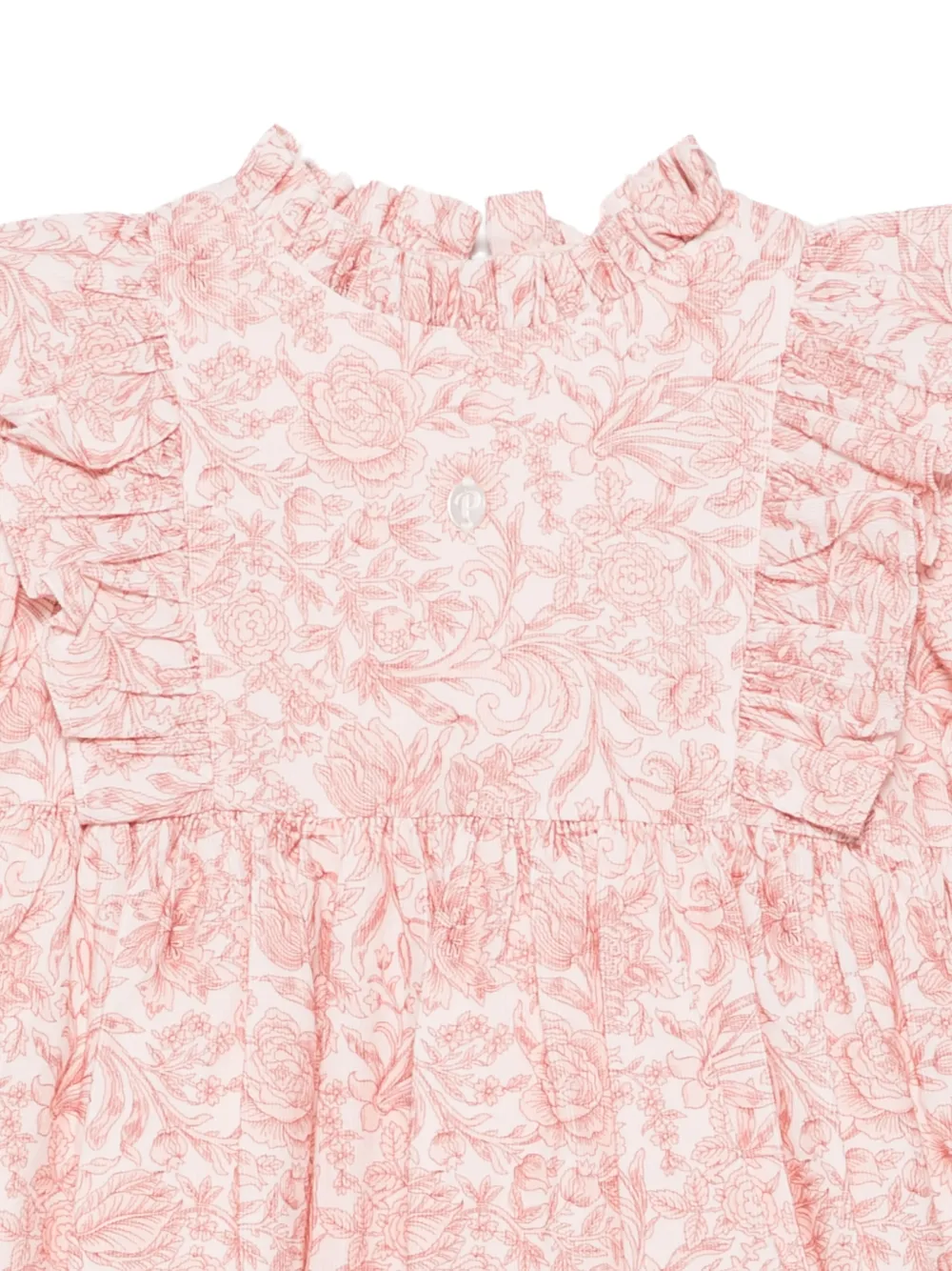 Patachou ruffled floral-print dress Roze