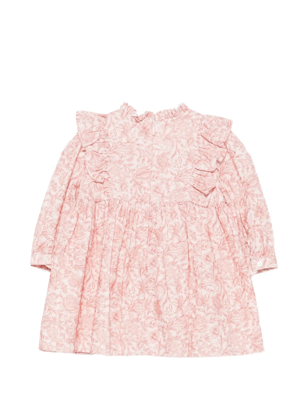 Patachou ruffled floral-print dress Roze