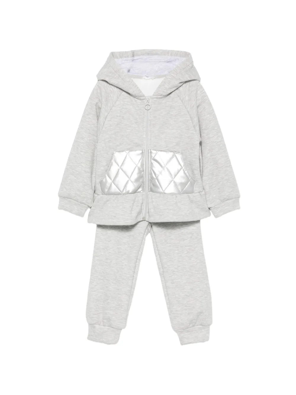Patachou quilted ruffled tracksuit set - Grigio