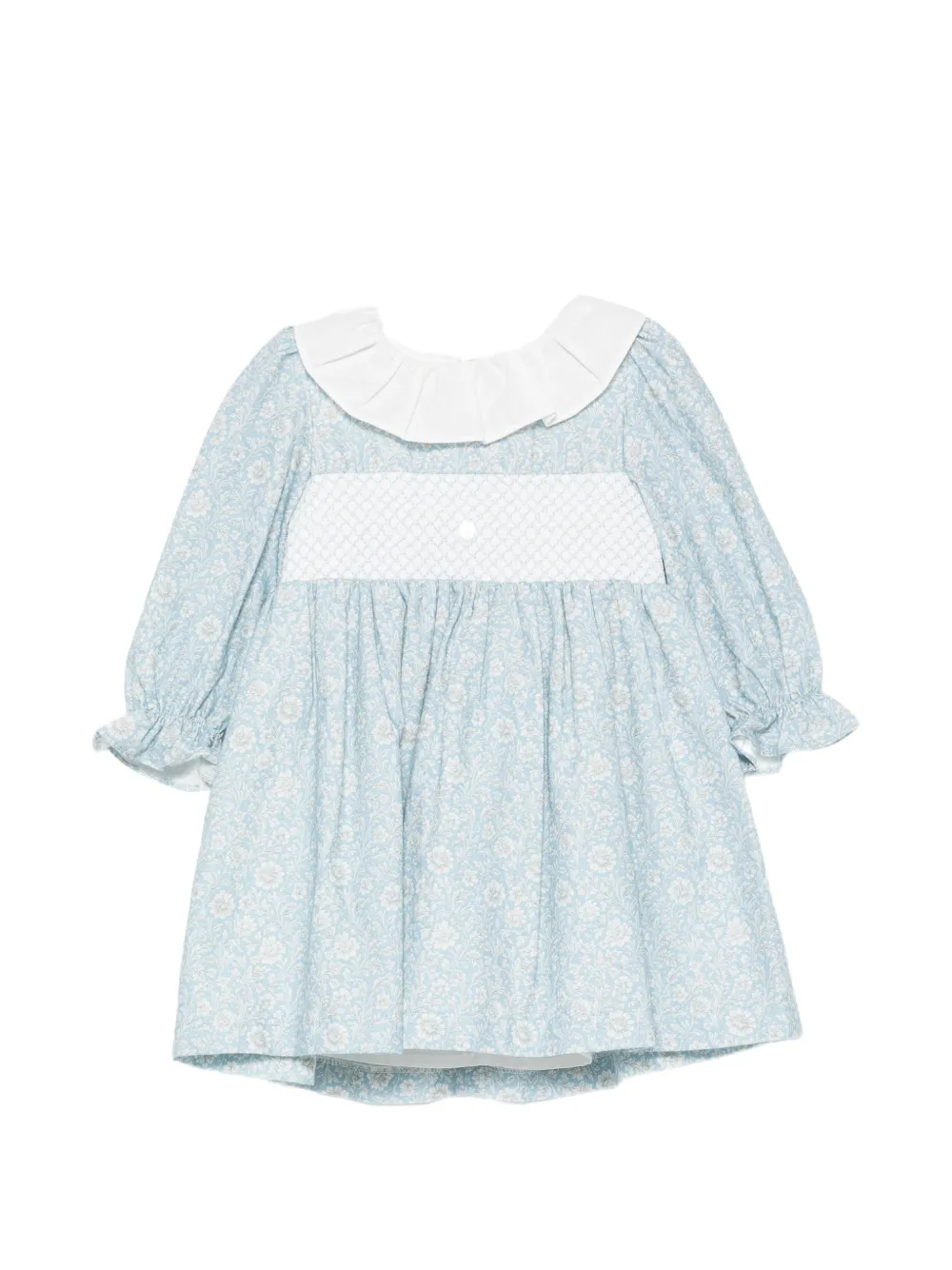 Patachou floral-print smocked dress - Blu