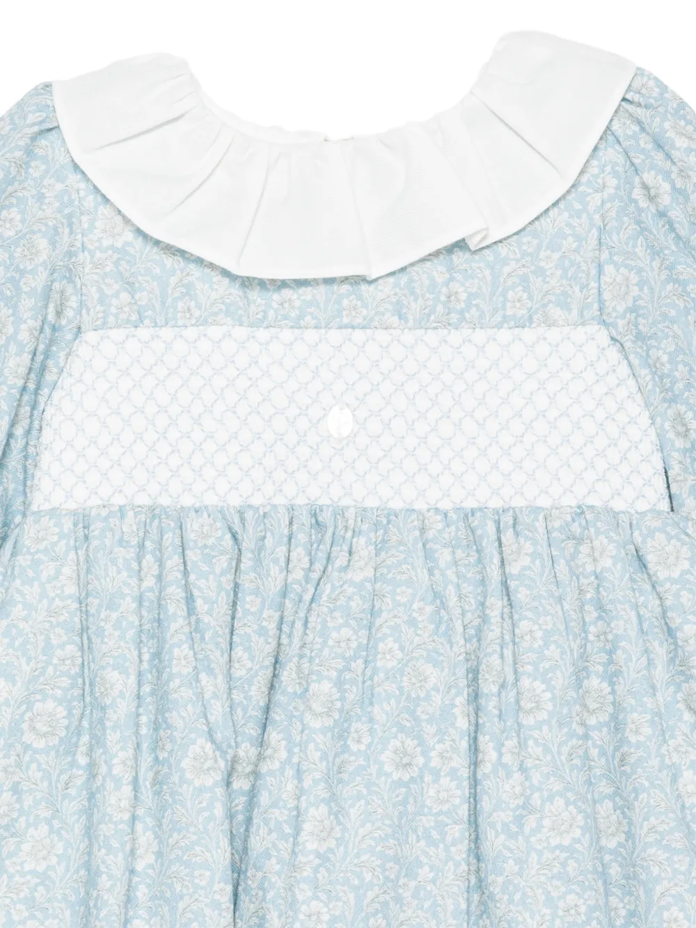 Patachou Gesmockte jurk met bloemenprint Blauw