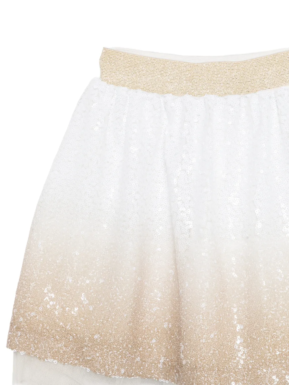 Patachou T-shirt met lange mouwen en rok met pailletten en verfraaid met strik Wit