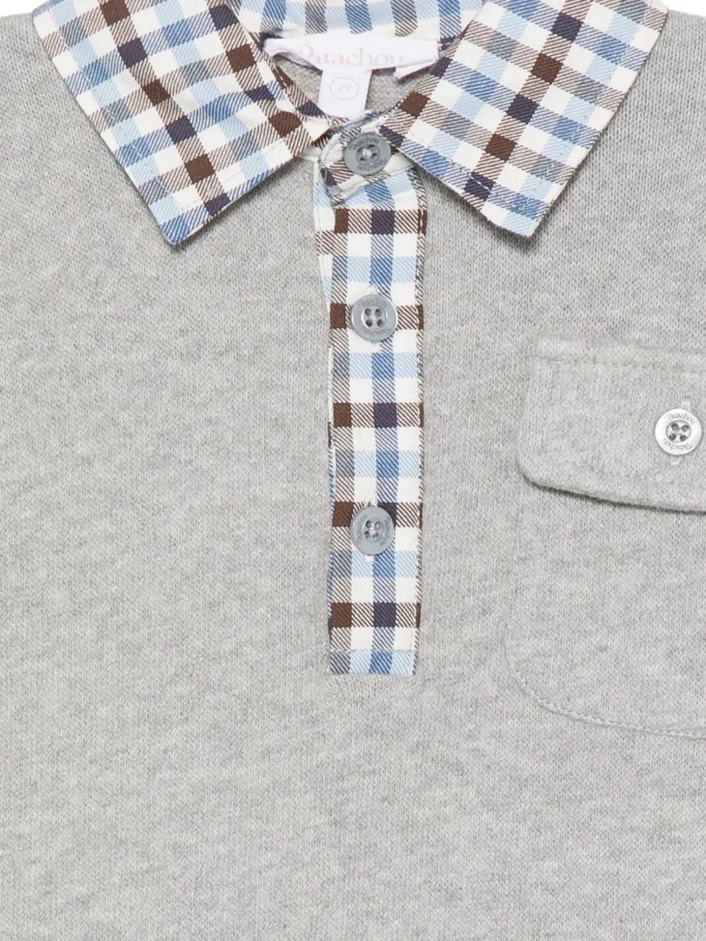 Patachou Poloshirt met geruite kraag Grijs