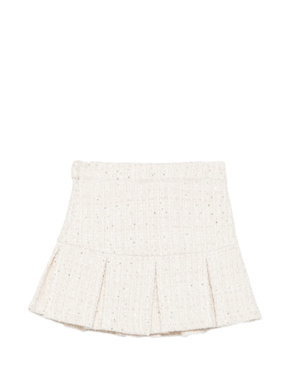 Patachou sequin-embellished pleated skirt Wit