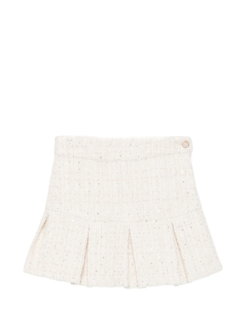 Patachou Gonna plissettata con paillettes - Bianco