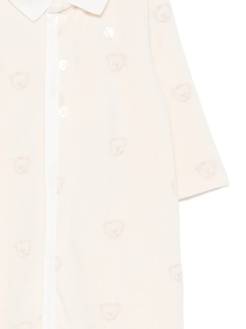 Patachou Pyjama met Peter Pan-kraag en geborduurde teddybeer Beige