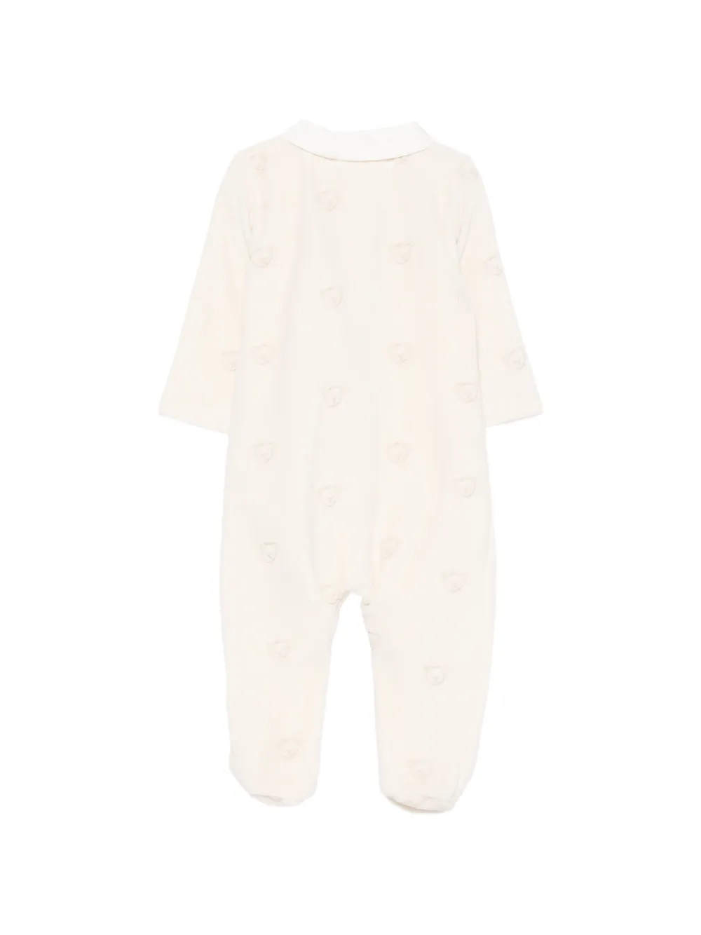 Patachou Pyjama met Peter Pan-kraag en geborduurde teddybeer Beige