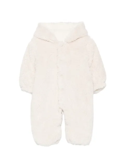 Patachou hooded faux-fur romper