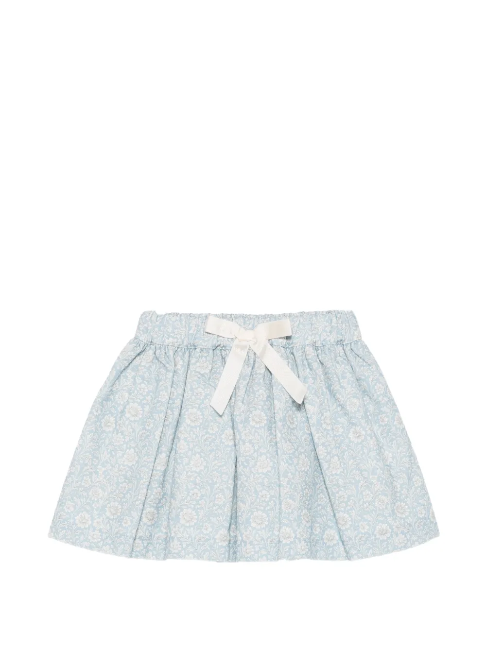 Patachou jupe fleurie à détail de nœud - Bleu Patachou jupe fleurie à détail de nœud - Bleu