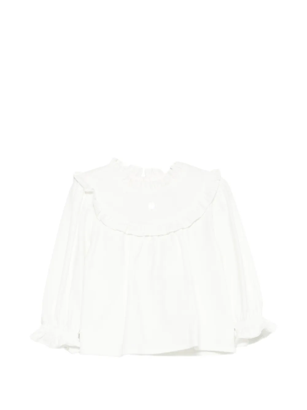 Patachou ruffled-bib blouse - Bianco