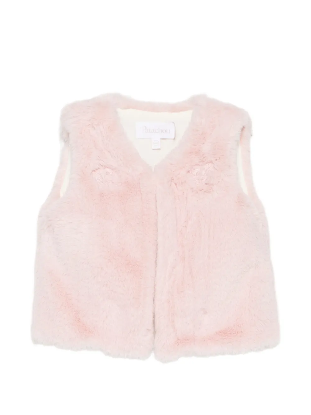 Patachou faux-fur embroidered jacket - Rose Patachou faux-fur embroidered jacket - Rose
