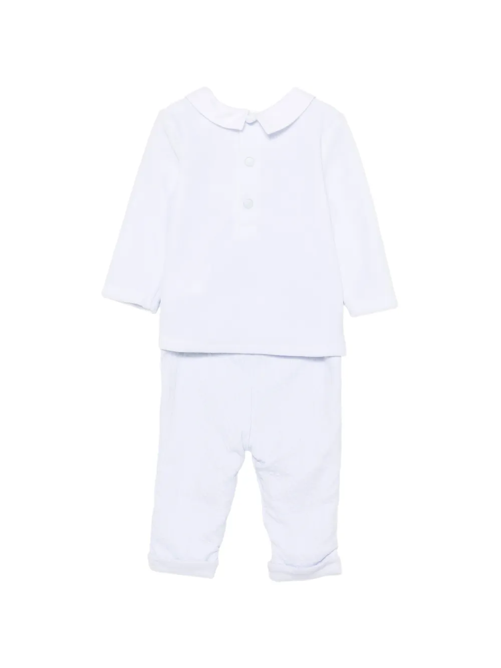 Patachou bunny-embroidered trouser set Blauw