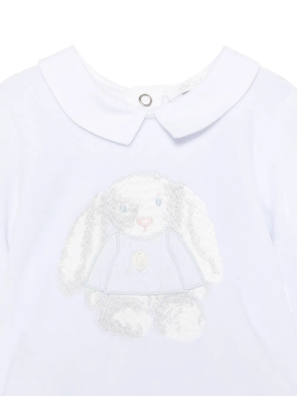 Patachou bunny-embroidered trouser set Blauw
