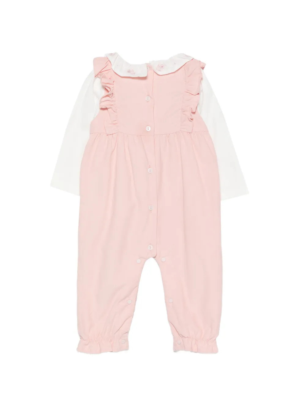 Patachou Ribfluwelen jumpsuit met ruches Roze