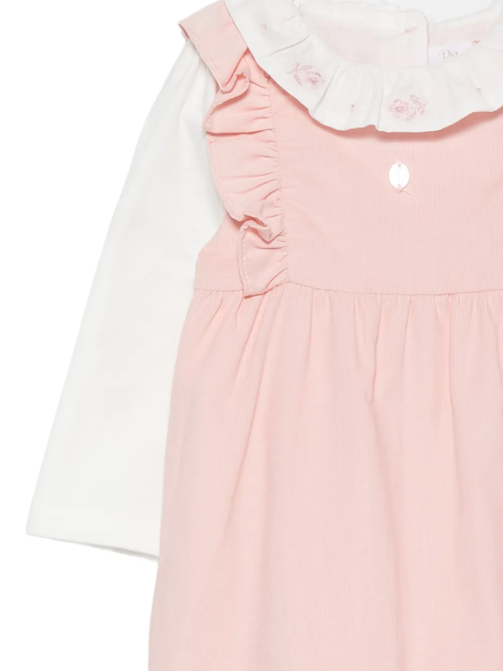 Patachou Ribfluwelen jumpsuit met ruches Roze