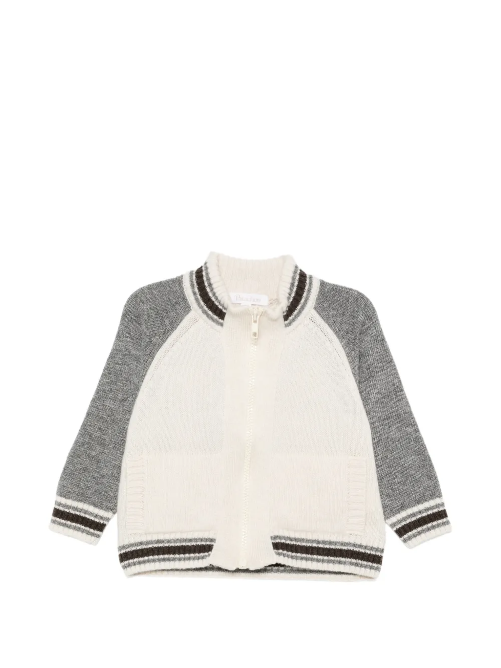 Patachou raglan-sleeve zip-up cardigan - Toni neutri