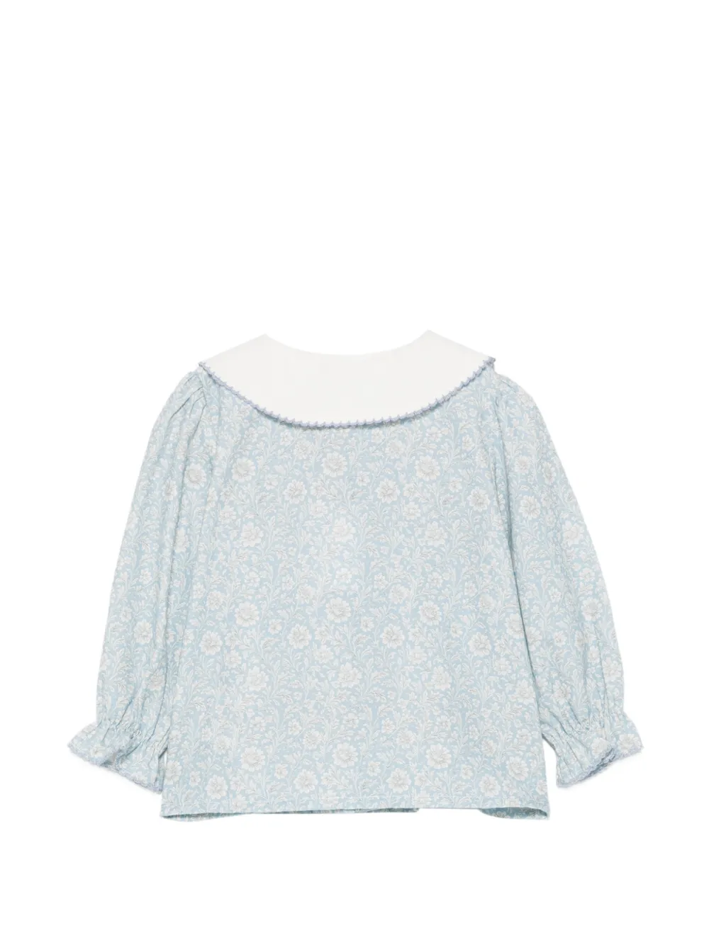 Patachou Blouse met Peter Pan-kraag en bloemen-print Blauw