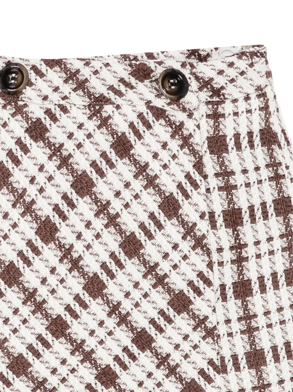 Patachou check-pattern button-detail shorts Bruin