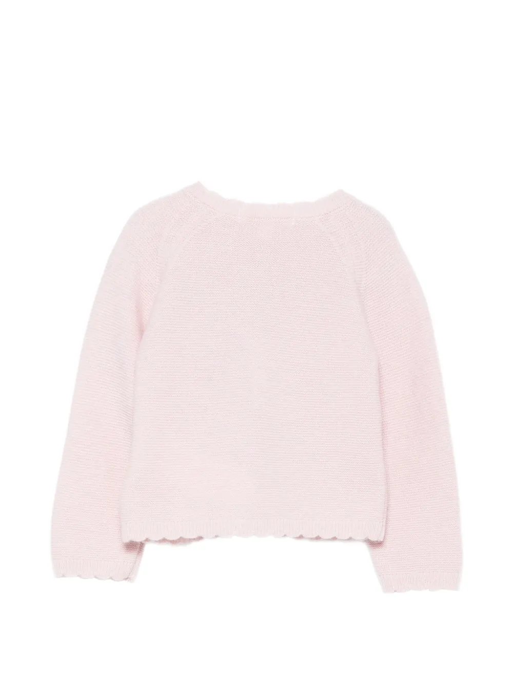 Patachou deer-intarsia scalloped-trim cardigan Roze