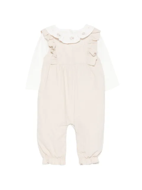 Patachou ruffled corduroy rompers