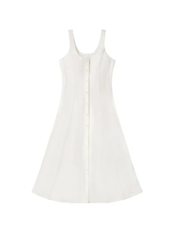 Citizens of Humanity Rosetta Button-front Midi Dress in White