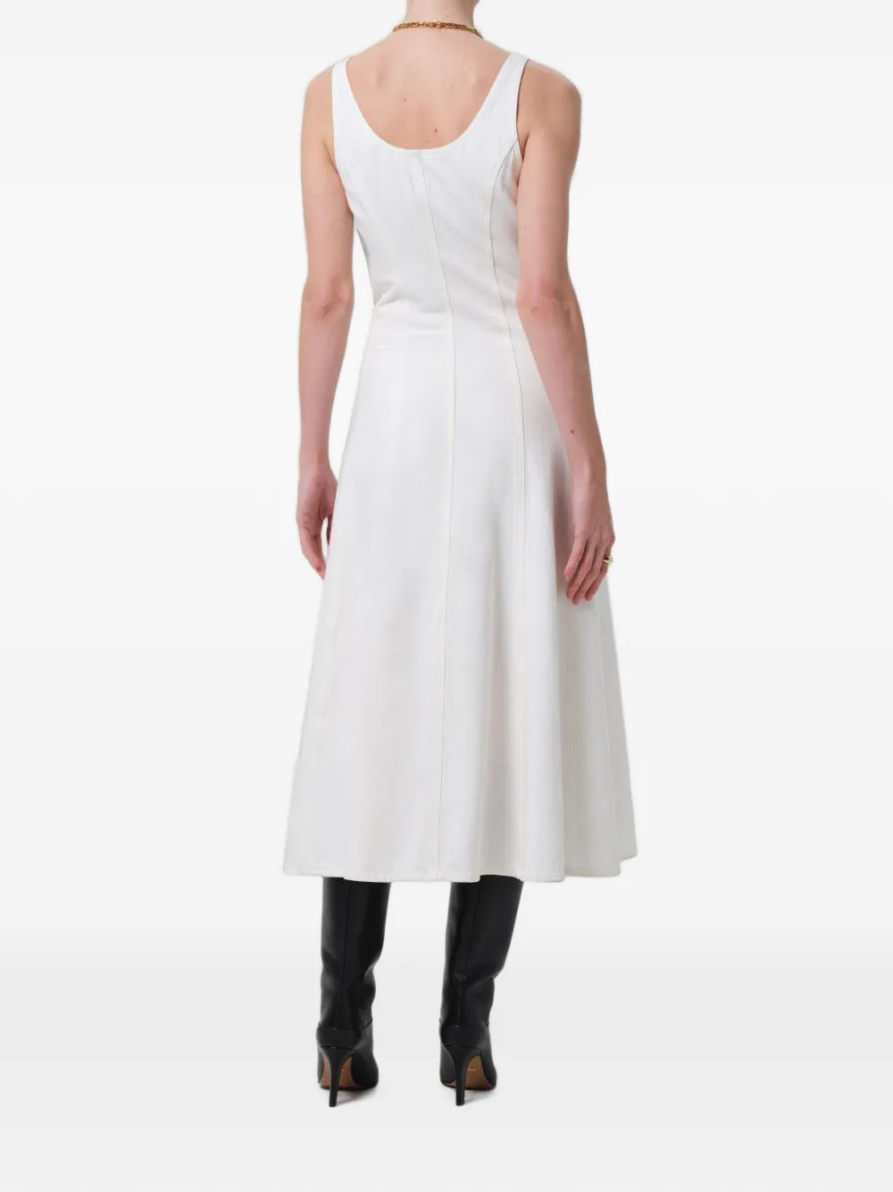 Citizens of Humanity Rosetta Button-front Midi Dress in White, view 2